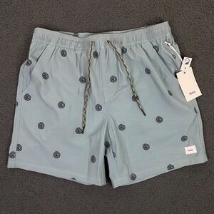 Katin Spiral Volley Swim Shorts Mens Medium Blue Lined Trunks Hybrid